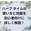 ハーブ タイムの使い方と効能を初心者向けに詳しく解説！おすすめレシピも