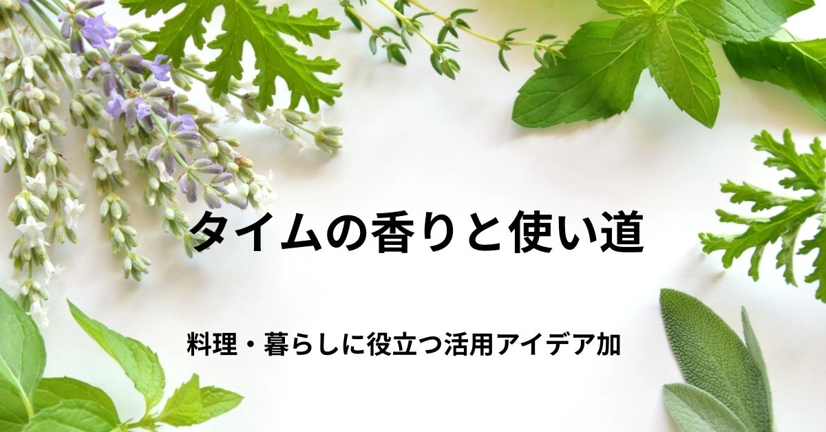タイムの香りと使い道｜料理・暮らしに役立つ活用アイデア