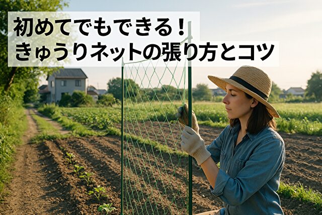 初めてでもできる！きゅうりネットの張り方とコツ【家庭菜園初心者向け】
